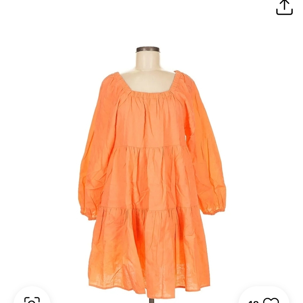 Rust Orange Long Sleeve Dress